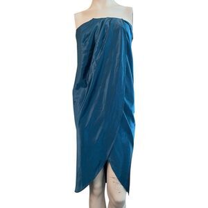Line & Dot Small Midnight Blue Strapless Satin Sheath Mini Party Dress NWT